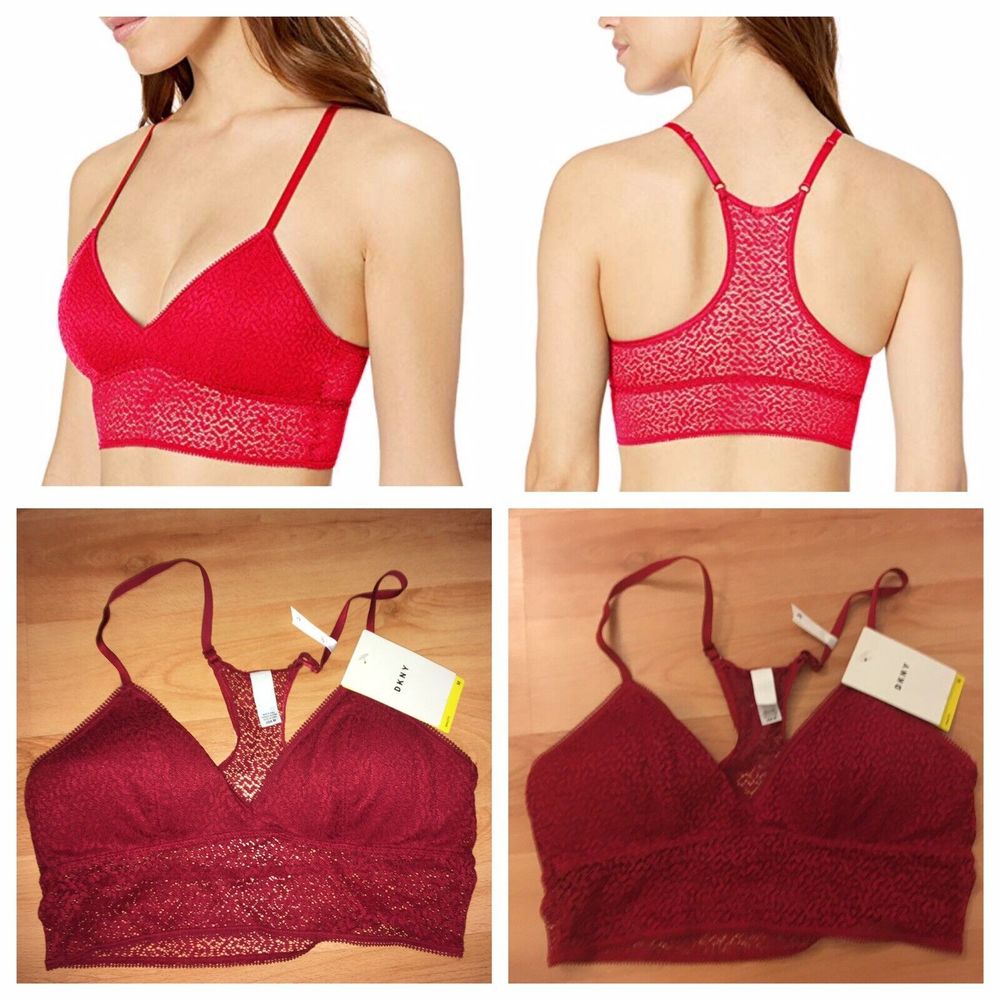 3/$15 DKNY Wirefree Dark Cherry Red (See Actual Photos) Bralette Size Medium